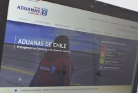 Pantalla mostrando el sitio de Aduanas de Chile