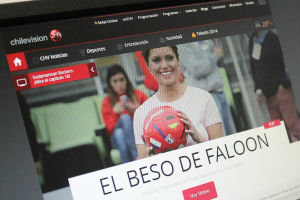 Pantalla mostrando el sitio de Chilevisión