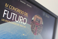 Pantalla mostrando el sitio del IV Congreso del Futuro