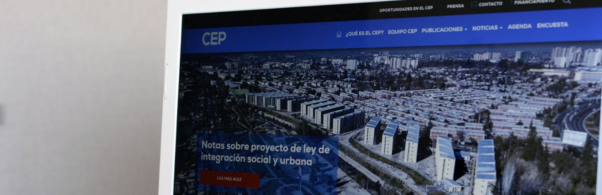 Pantalla mostrando el sitio del CEP