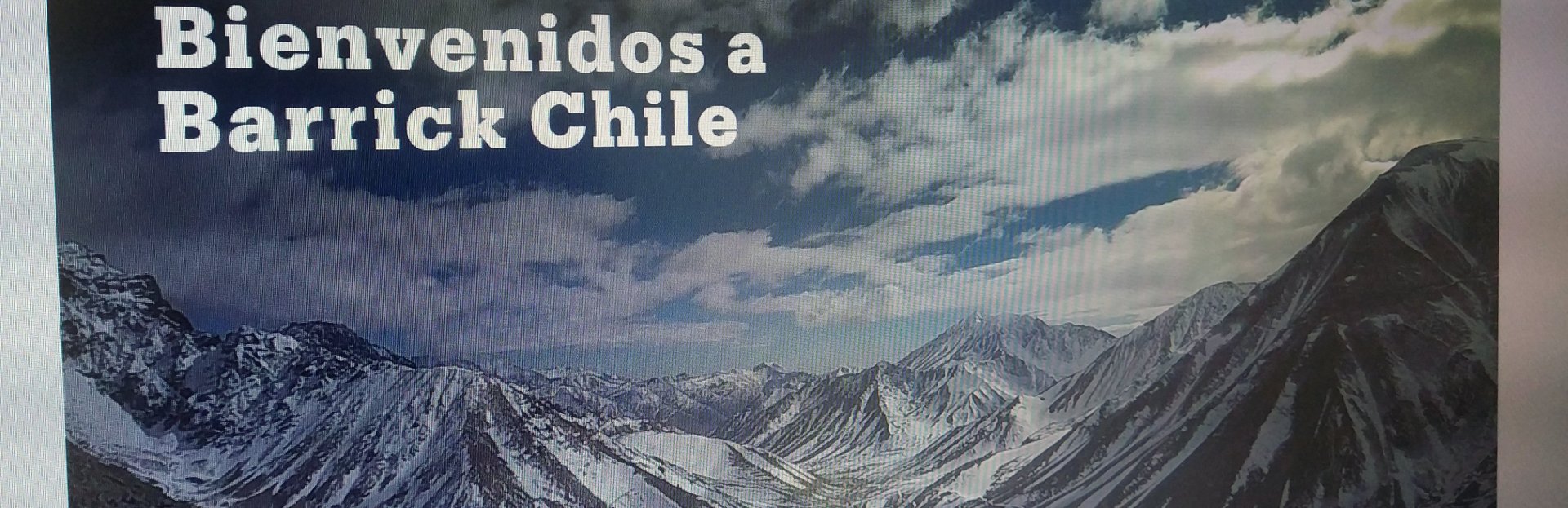 Pantalla mostrando el sitio Barrick Chile