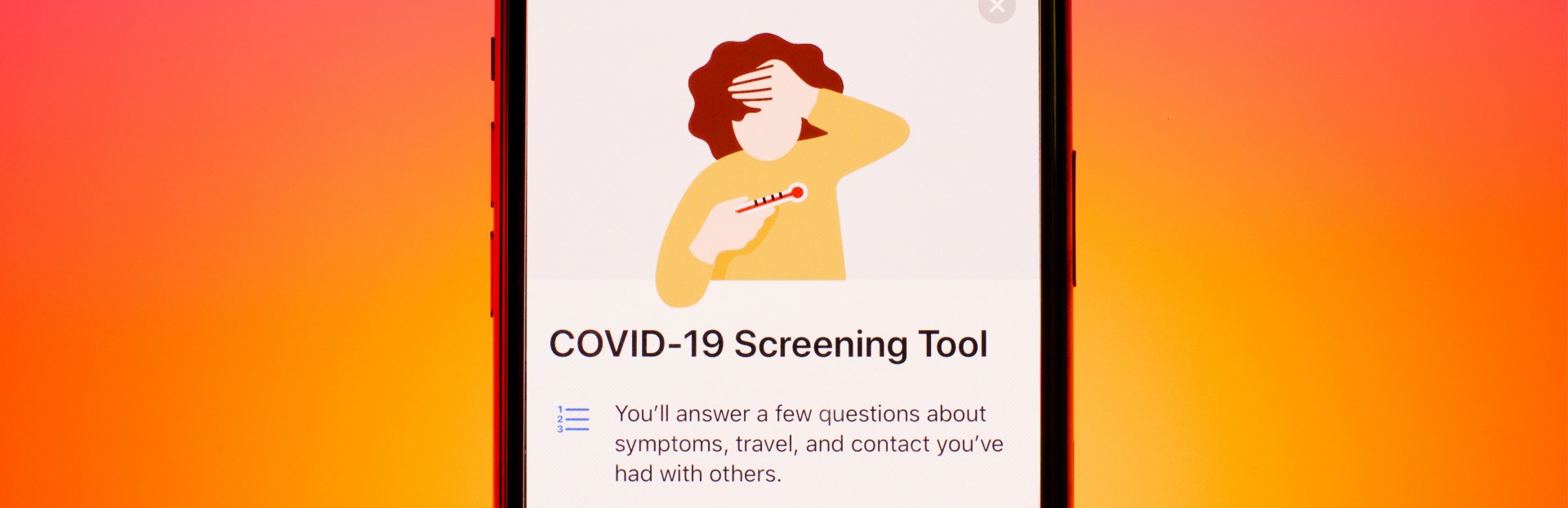 Celular con información sobre COVID-19